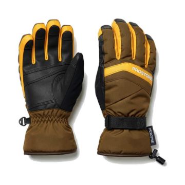 PROSTORE GLOVES - POWDERCORE GLOVE BROWN YELLOW BLACK XS-1