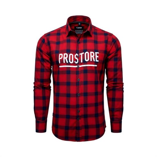 PICTURE OF PROSTORE GLOVES MICROFLEECE SHIRT RED BLACK S-1