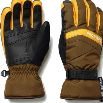 PROSTORE GLOVES - POWDERCORE GLOVE BROWN YELLOW BLACK XS-10