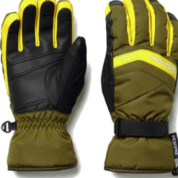 PROSTORE GLOVES - POWDERCORE GLOVE GREEN YELLOW BLACK XS-10