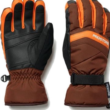 PROSTORE GLOVES - POWDERCORE GLOVE BROWN ORANGE BLACK XS-10