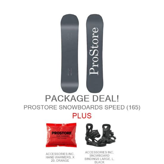 PROSTORE SNOWBOARDS - SPEED DELUXE PACKAGE PROSTORE SNOWBOARDS SNOWBOARD PACKAGES GREY 165-1