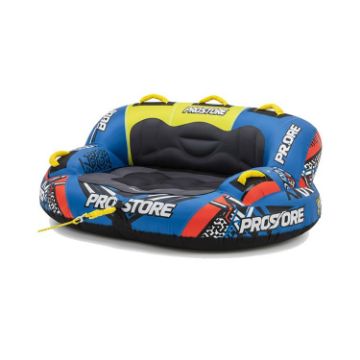 PROSTORE WATERSPORTS - NEMESIS TOWABLE TUBE BLUE YELLOW RED 3P-1