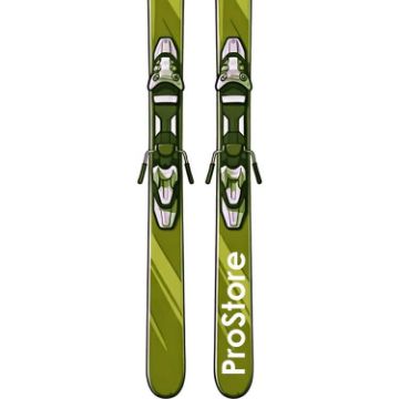 Picture of PROSTORE SKIS RENEGADE DELUXE PACKAGE SKI PACKAGE GREEN YELLOW (WOMENS)